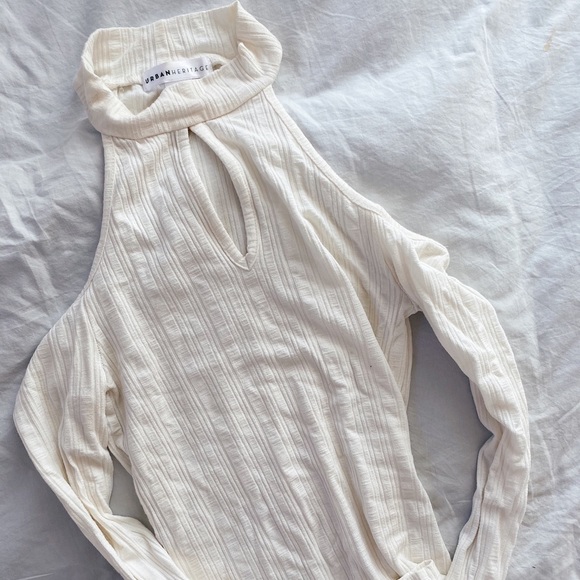 Turtleneck Cold Shoulder Top - Picture 2 of 2